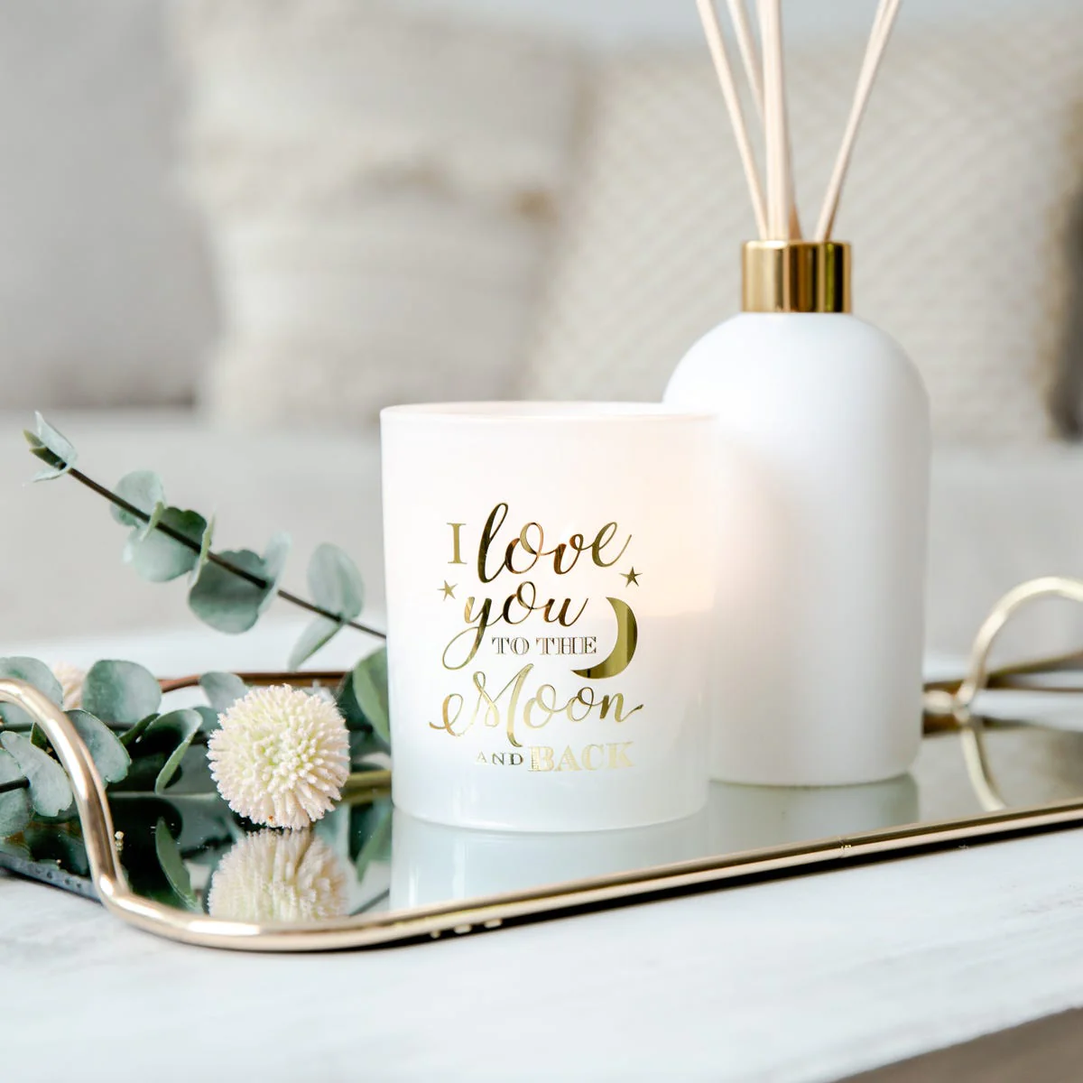 Oxford Candle Jar - Transparent White - Gold Foil "Moon" - Large - 1 of - Image 2