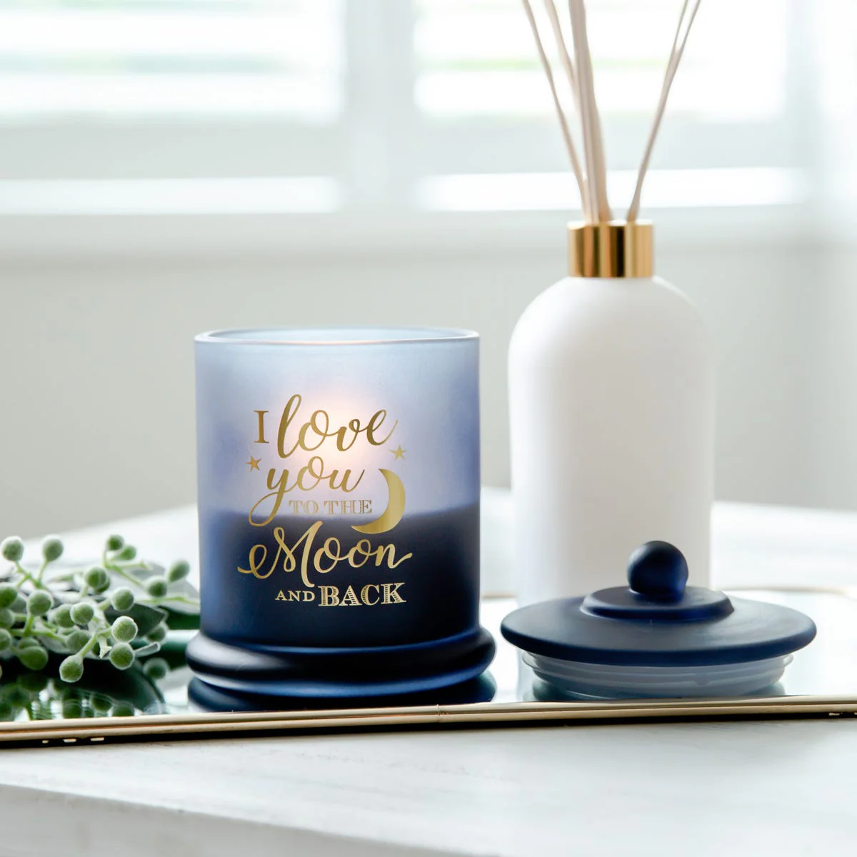 Danube Candle Jar - Navy - Gold Foil "Moon" - XL - Image 2