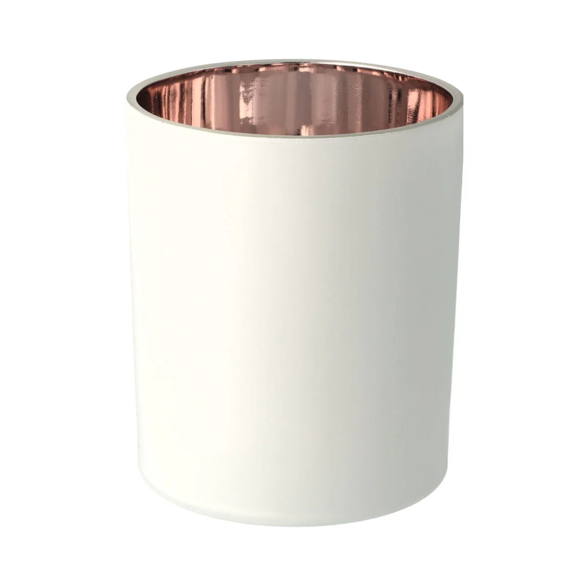 Oxford Candle Jar - Electroplated Rose Gold & Matte White