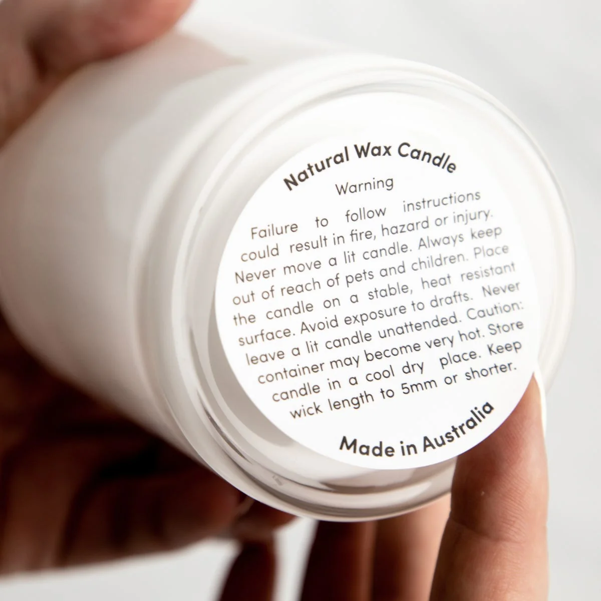 Warning Label - 50mm Round - Natural Wax - Image 3